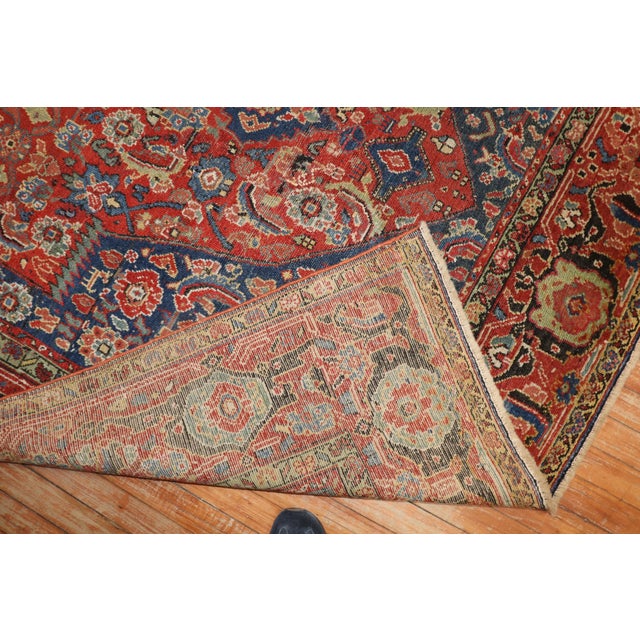 Zabihi Collection Red Blue Persian Corridor Rug For Sale - Image 9 of 12