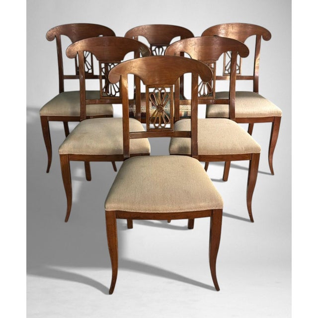 Early 20th Century Biedermeier Style Set of Six Austrian Chairs For Sale - Image 6 of 18