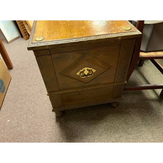 English 20th Century Dutch Style Oak Chest For Sale - Image 3 of 14