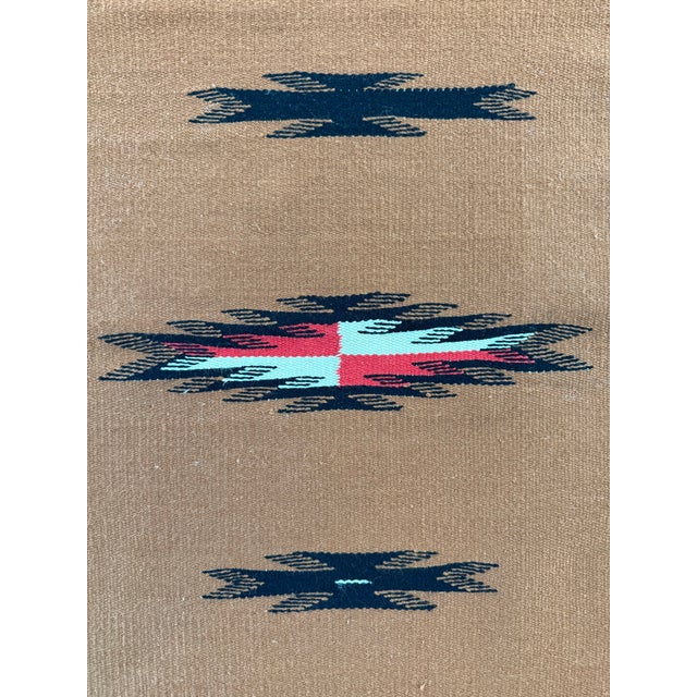 Vintage Hand Woven Wool Chimayo Textile For Sale In Austin - Image 6 of 11