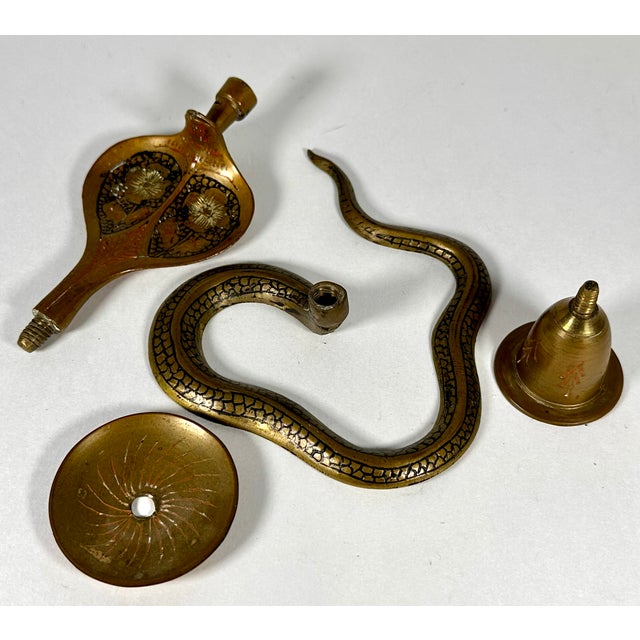 Mid 20th Century Mid Century Anglo-Indian Brass Cobra Candlestick Collection For Sale - Image 5 of 18