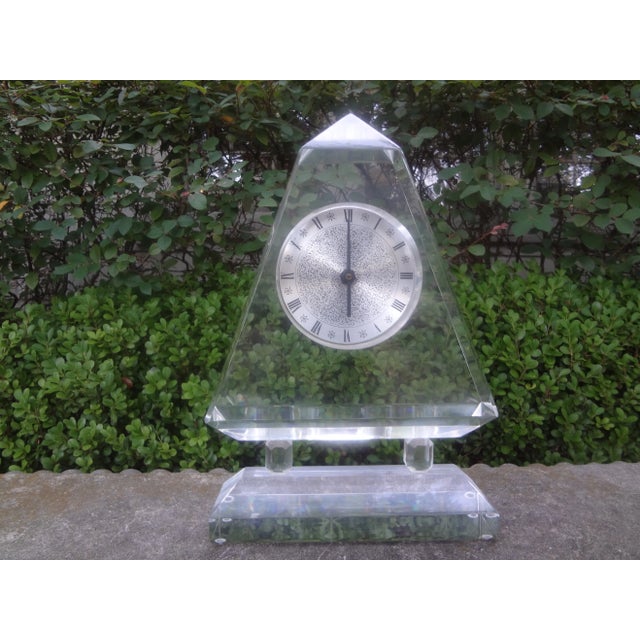 Mid Century Modern Acrylic Clock. This beautiful mid century modern acrylic or lucite desk clock, table clock or mantel...