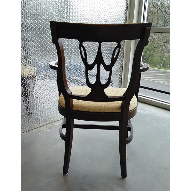 Late 20th Century Late 20th Century Federal Rway Northern Furniture Arm Chippendale Style Dining Chair For Sale - Image 5 of 8