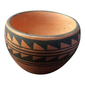 1970s Signed Reyes Madalena Jemez Handmade Acoma Pueblo Cache Pot From Nm