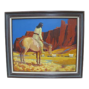 Dale Goss Washington Native American Horse Pacific Nw Oil Painting