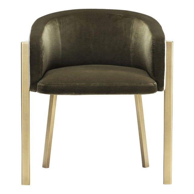 Arch Mousse Velvet and Brass Chair by Richard Hutten For Sale