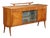 Vintage Sideboard in Cherry Veneer & Glass, Italy, 1950s For Sale