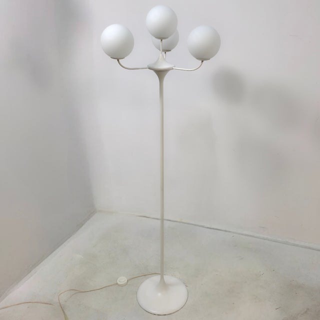Mid-Century Atomic Space Age Floor Light from Temde Leuchten, 1960s, in Good conditions. Designed 1960 to 1969 This piece...