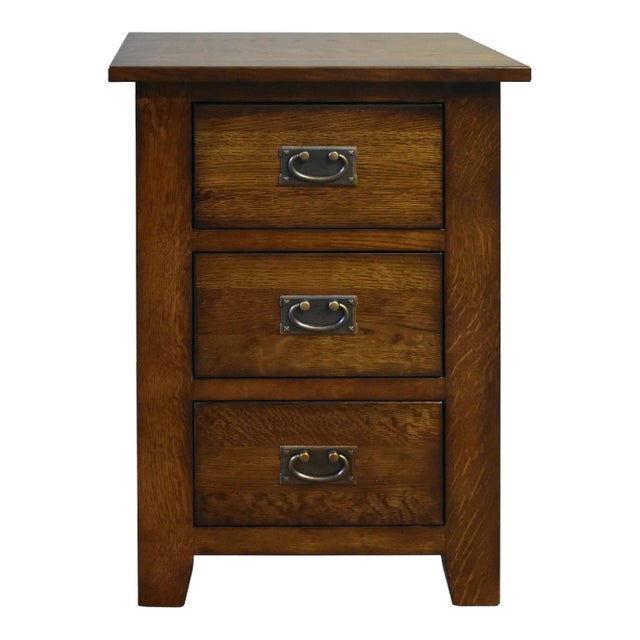 Crafters and Weavers Mission 3 Drawer Nightstand - Walnut For Sale