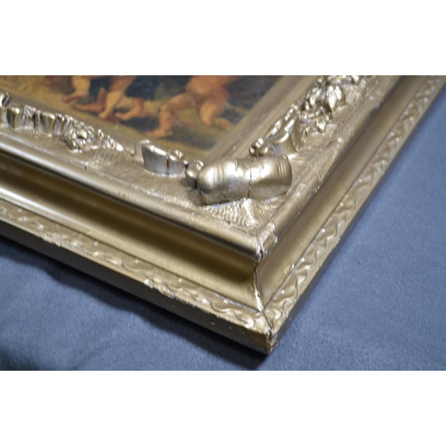 19th-Century French School Mythological Oil Painting, Nymph and Three Putti For Sale - Image 11 of 15