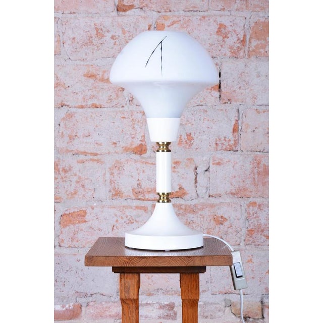 Mid-Century Table Lamp in Brass, Steel and Glass, Czech, 1960s For Sale - Image 3 of 11