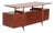 Mid-Century Italian Wood and Brass Desk from La Permanente Mobili Cantù, Italy, 1950 For Sale
