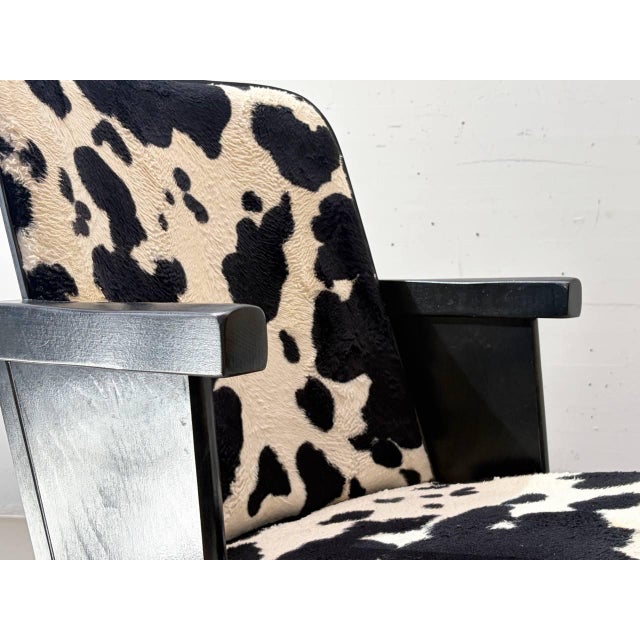Black Vitage Cinema Seat with Cowhide Look, 1980s For Sale - Image 8 of 14
