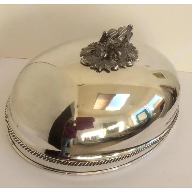 Antique Sheffield Plate Dome With Crest For Sale - Image 10 of 11