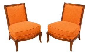 Mid Century Modern Slipper Lounge Chairs- A Pair