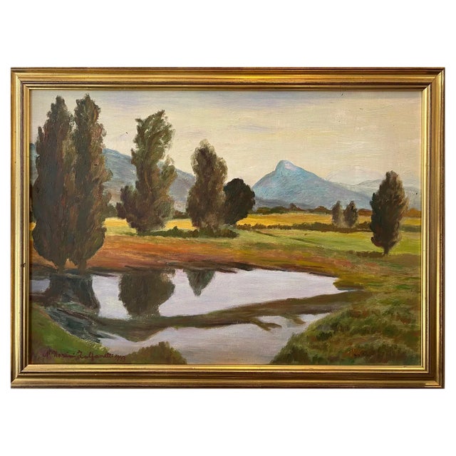 Morini Zolfanelli, Near Jussy, Switzerland, Oil on Wood, 1993 For Sale