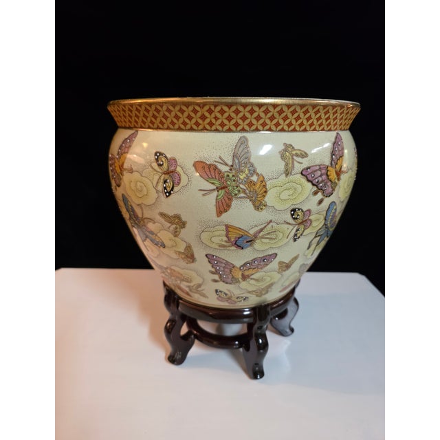 Chinese Vintage 1970s Koi Fish Planter With Stand For Sale - Image 3 of 10
