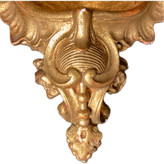 19th Century Pair of Italian Gold Gilt Wall Brackets For Sale - Image 5 of 8