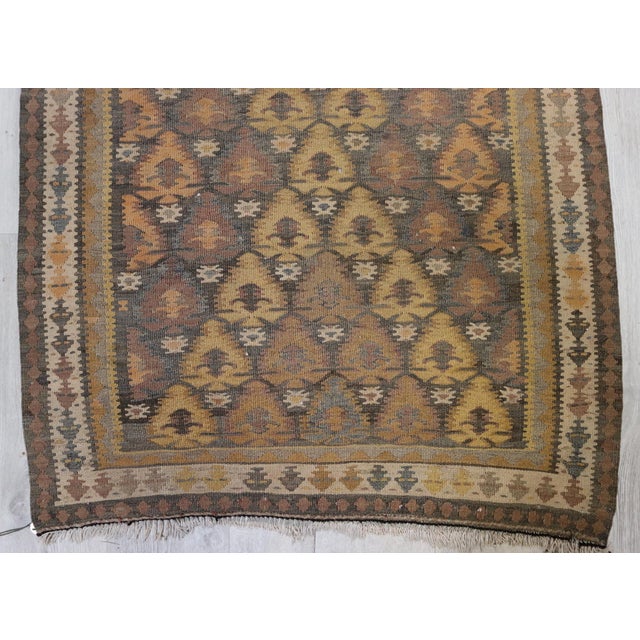 Brown Caucasian Kilim Rug, 1920s For Sale - Image 8 of 17