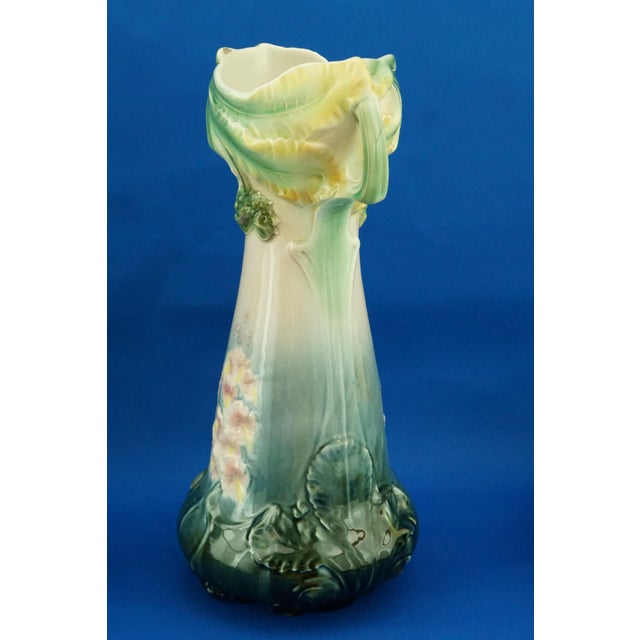 Art Nouveau Ceramic Slip Vases from Sceaux / Sarreguemines, France, Late 1800s, Set of 2 For Sale - Image 10 of 18