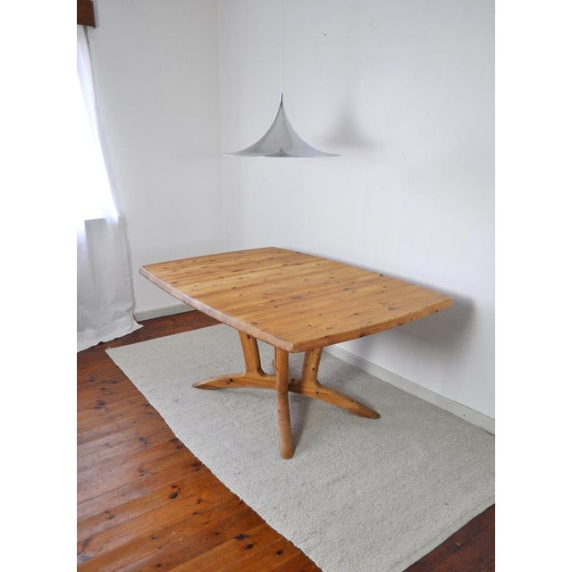 Brown Large Scandinavian Extendable Dining Table in Pine For Sale - Image 8 of 18