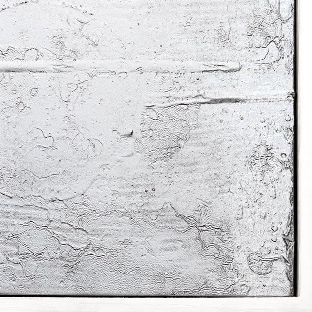 2020s A402 - Contemporary Reflective Silver Abstract Painting With White Frame Original Artwork by Marco Schmidli For Sale - Image 5 of 9
