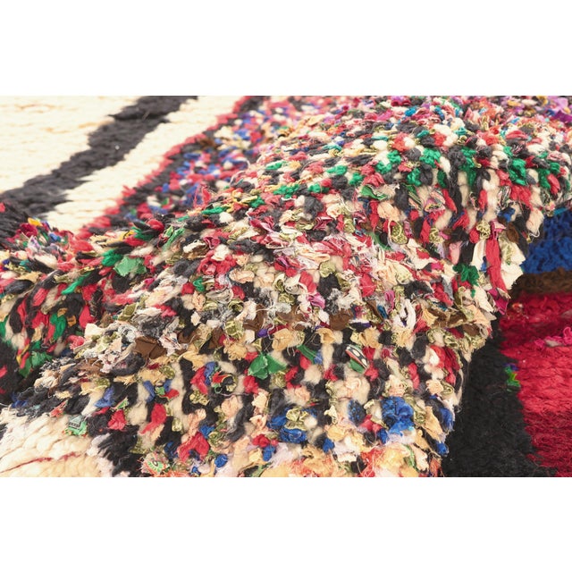 Vintage Azilal Boucherouite Moroccan Rug, 04'04 X 06'03 For Sale In Dallas - Image 6 of 10