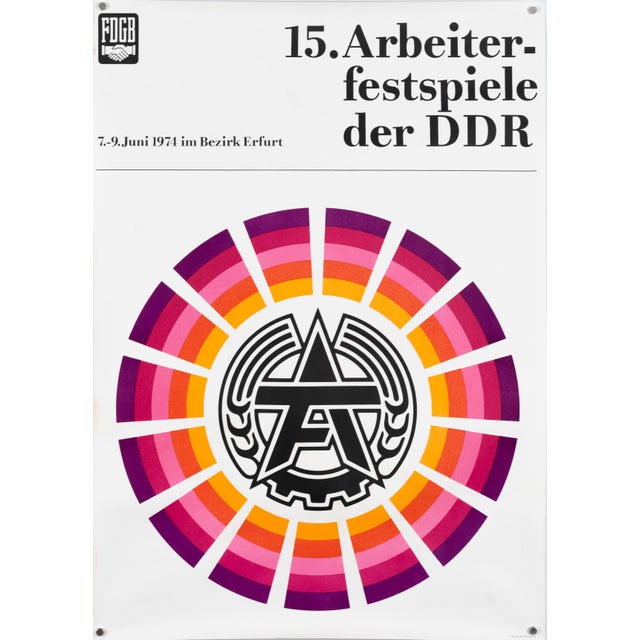 Vintage GDR Propaganda Poster For Sale - Image 9 of 9