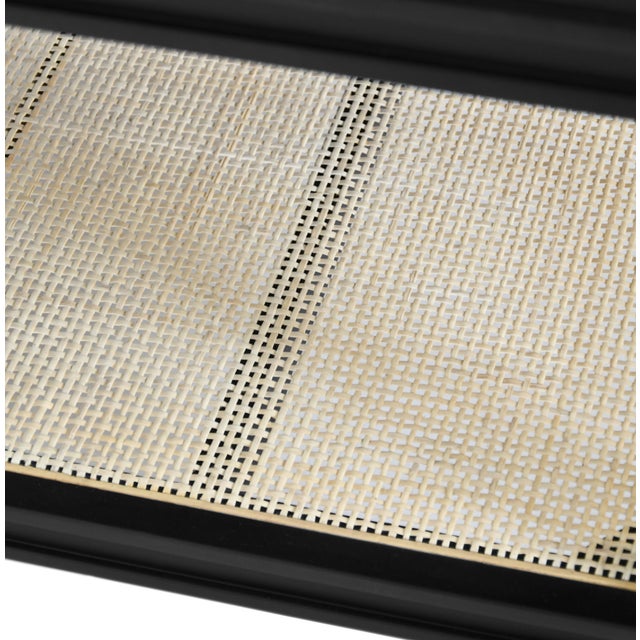 Black Matthew Izzo Home Cutler 36.5" Black Lacquer Single Porcelain Sink Bath Vanity With Brass Drawer Pulls and Marble Top For Sale - Image 8 of 9