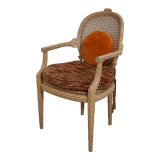 Decorator Branch Form Cane Back Armchair For Sale