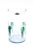 This vintage 1960's Blenko vase has 4 applied long teardrop raised glass applications in a sea green turquoise with a blue...