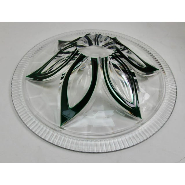 Crystal Centerpiece Fruits Bowl Cut to Clear from Val Saint Lambert, 1950 For Sale - Image 10 of 12