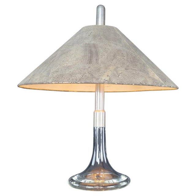 Mid-Century Modern Glass and Chrome Table Lamp attributed to Ingo Maurer for Design M, Germany, 1960s For Sale - Image 11 of 11