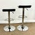 1990s 190s Vintage Modern Contemporary Italian Style Leather & Chrome Barstools - A Pair. For Sale - Image 5 of 9