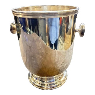 1980s Gio Ponti Style Modern Silver Plated Italian Wine Cooler by I Maestri For Sale