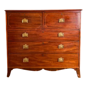 Antique Late 1700s Neoclassical British Mahogany Chest of Drawers
