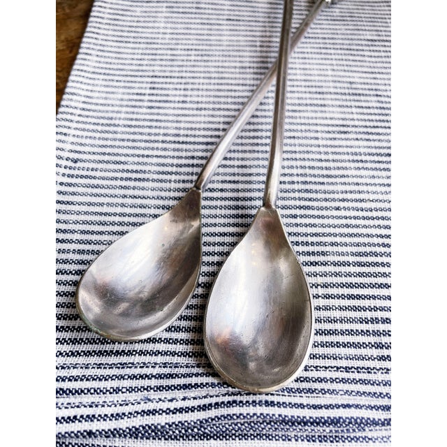 Antique Silver Plated Cocktail Spoons From Vanderbilt Hotel Nyc- Set of 2 For Sale - Image 4 of 7