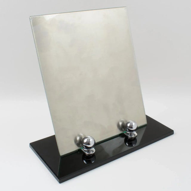 1930s Art Deco Black Opaline Glass Picture Frame, France 1930s For Sale - Image 5 of 8