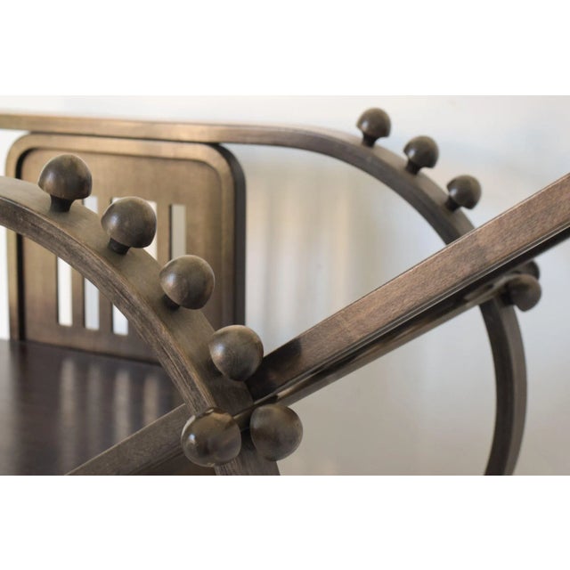 Brown Wooden Armchair in the Style of Josef Hoffmann Sitzmaschine For Sale - Image 8 of 18