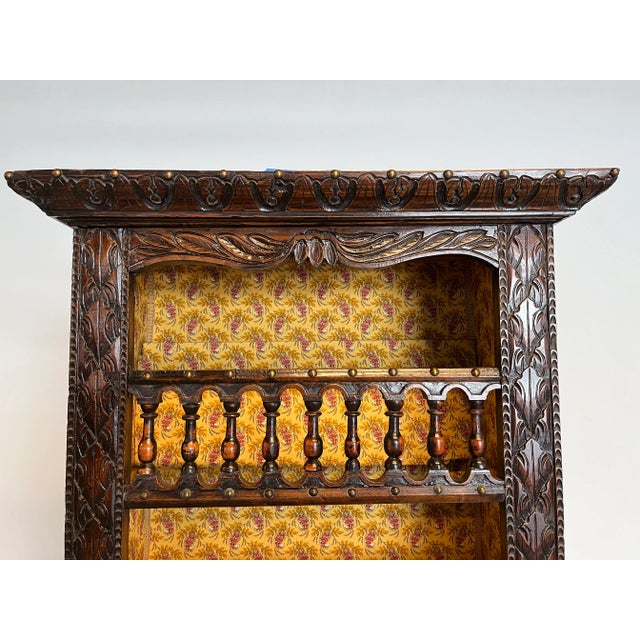 Victorian Style Carved Bookcase - Cupboard For Sale In Houston - Image 6 of 13