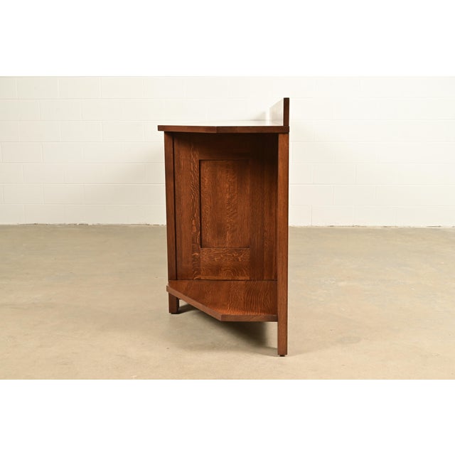 L. & J. G. Stickley Rare Mission Oak Arts & Crafts Columbus Avenue Monumental Sideboard, Newly Refinished For Sale - Image 15 of 18