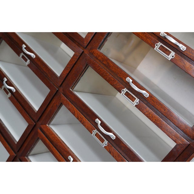 Vintage Dutch Mahogany Haberdashery Shop Cabinet, 1930s For Sale - Image 16 of 18