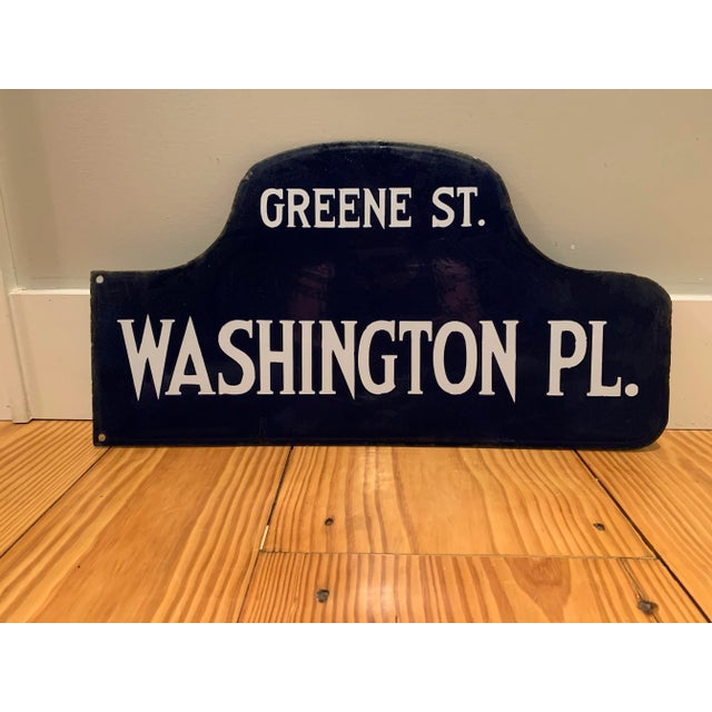 Vintage Greenwich Village New York City Enamel Street Sign For Sale - Image 11 of 11