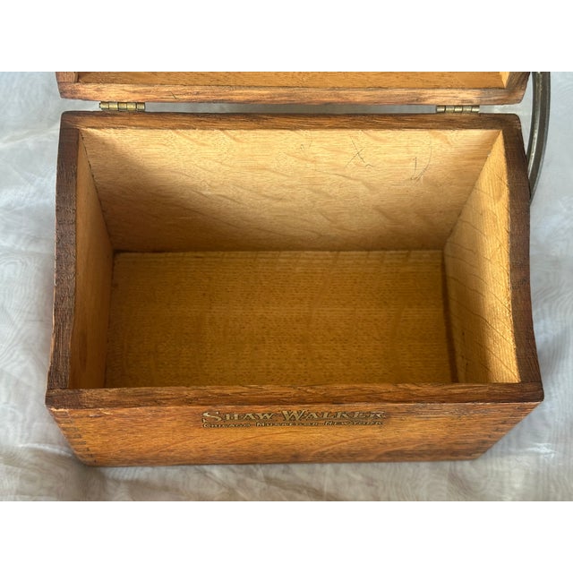 Antique Dovetail Joint Shaw Walker Wood Box For Sale - Image 11 of 14