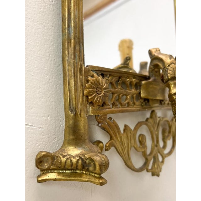 Louis XVI French Bronze Mirror with Sconces, 1890s For Sale - Image 13 of 16