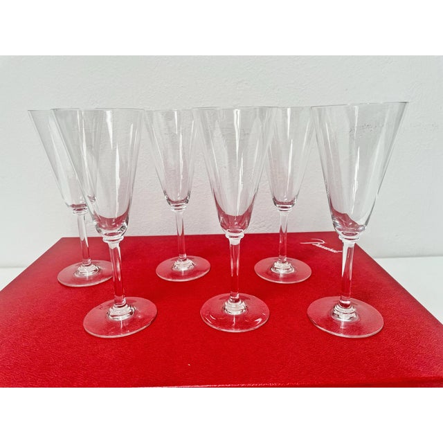 Vintage Dom Perignon Model Champagne Flutes from Baccarat, 1970s, Set of 6 For Sale - Image 12 of 18