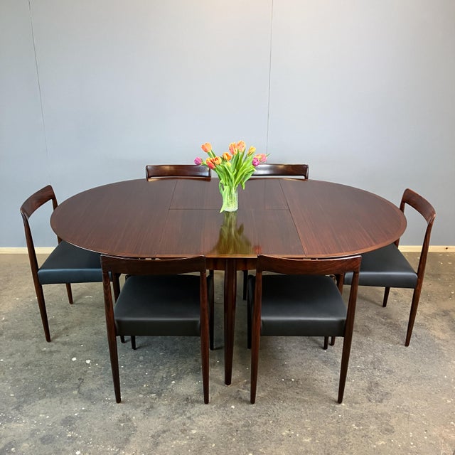 Wood Extendable Dining Table in Rosewood from Lübke, 1960s For Sale - Image 7 of 17