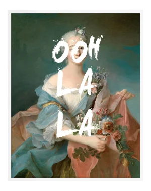 Ooh La La by Lara Fowler in White Framed Paper, Small Art Print