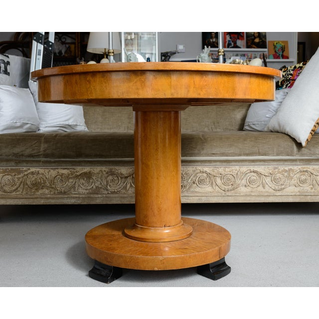 Camel Biedermeier Style Cherrywood Round Center Table For Sale - Image 8 of 8