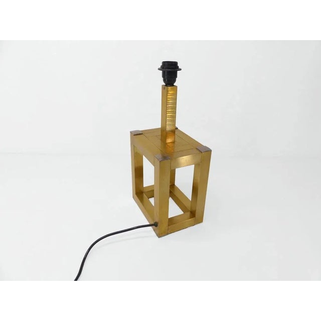 Brass Cubic Table Lamp, 1980s For Sale - Image 6 of 9